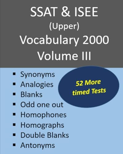 Amazon.com: 504 Essential Words for SSAT & ISEE (Upper): With
